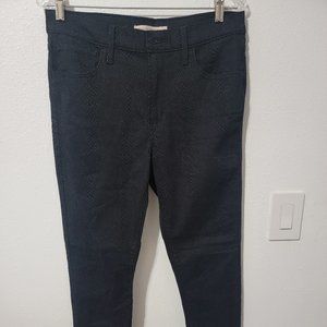 levi 720 high rise super skinny womens 30 in black snake print stretchy